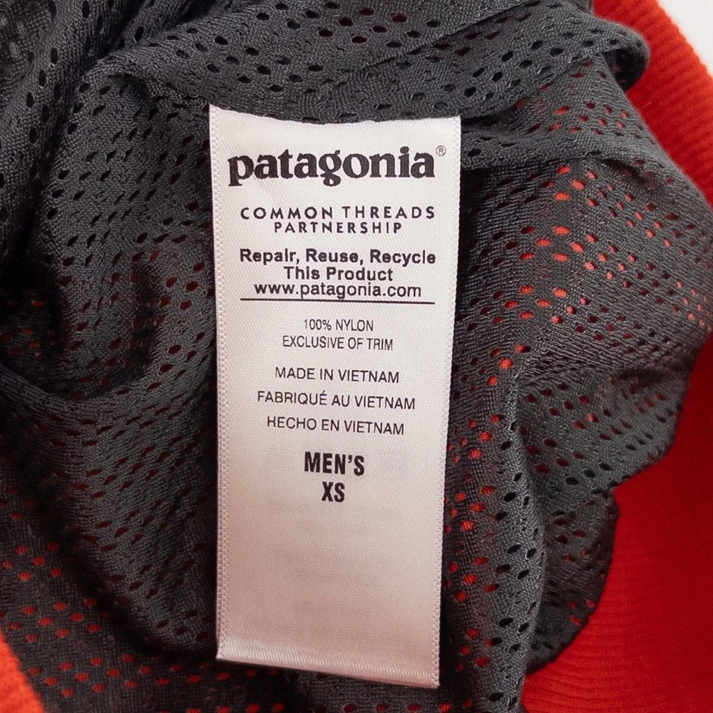Patagonia Mens‎ XS Baggies Jacket Bomber Full Zip Mesh Lined Red Pockets 28150